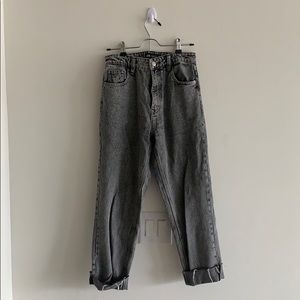 Zara high rise acid wash denim jeans